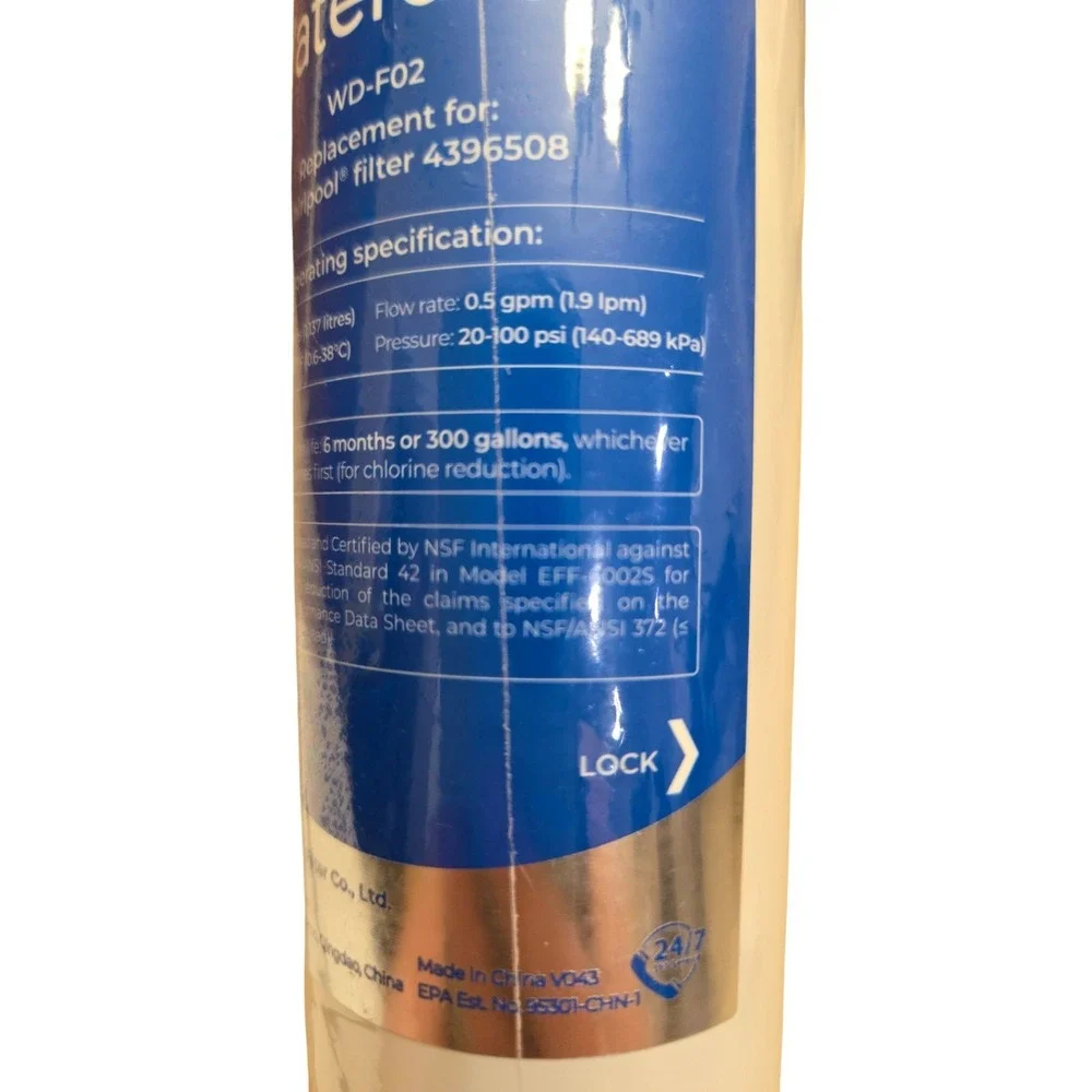 Whirlpool Waterdrop WD-F02 Refrigerator Water Filter. Replacement 4396508‎